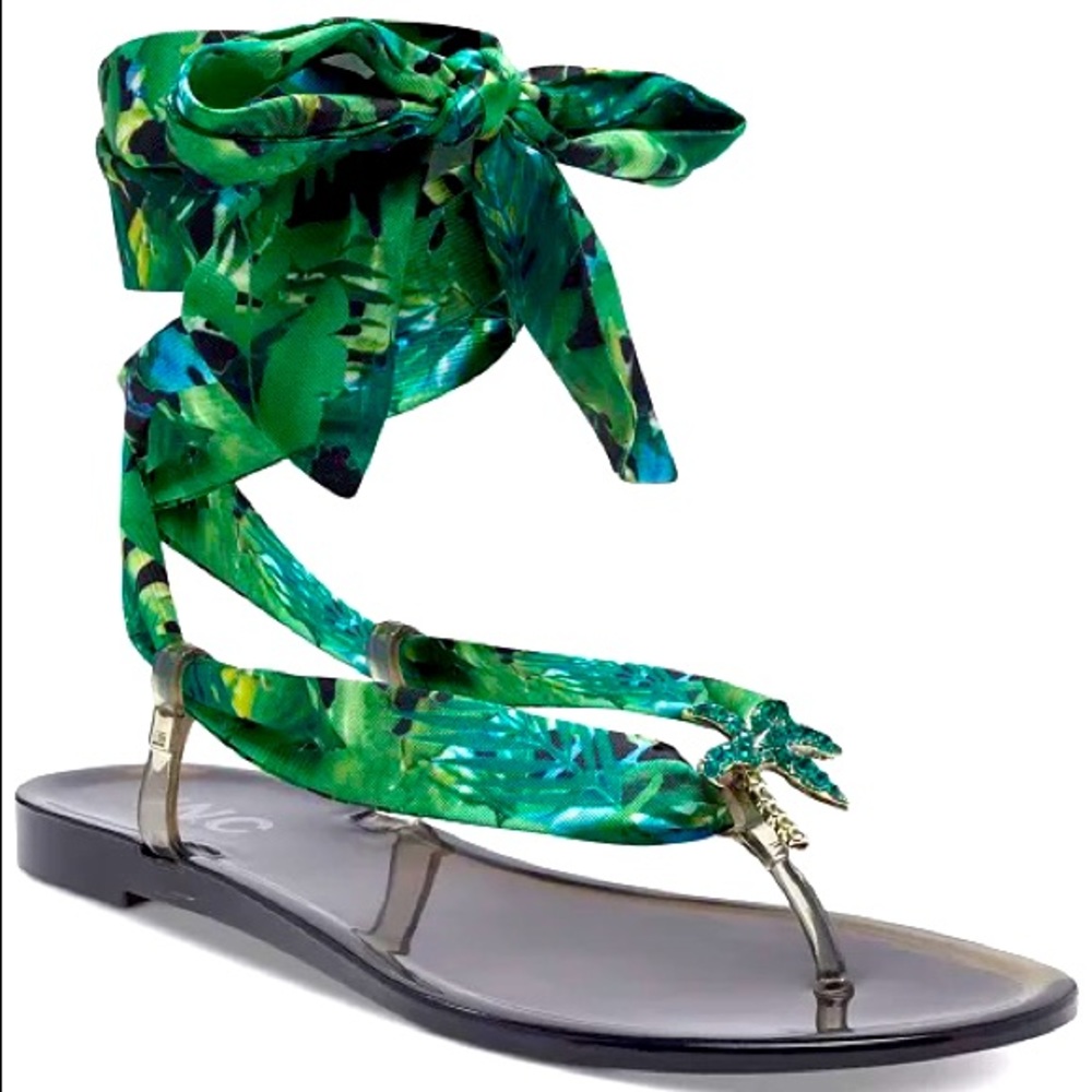 TROPICAL FLAT CLOTH SANDALS
